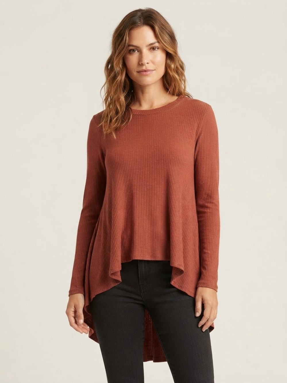 Lululemon Sz S Dare To Drap Ribbed Casual High Low Relaxed Top